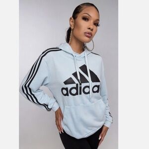 Cotton-blend pullover hoodie, Adidas Essentials 3-Stripes